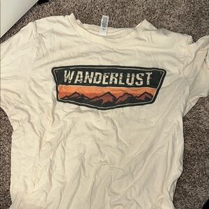 Wanderlust Graphic Tee in Cream